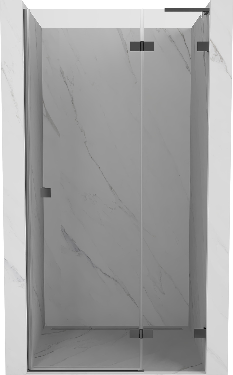 Mexen Lunar L drzwi prysznicowe uchylne prawe 105 cm, transparent, gun metal - 834L-105-000-95-00-P